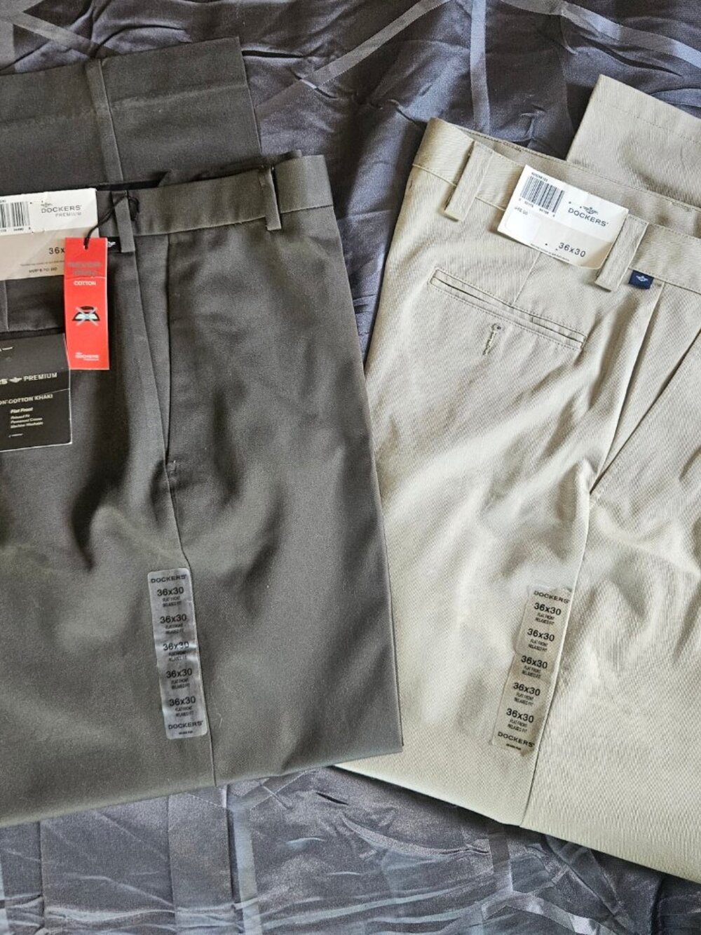 NWT Dockers Mens Khaki Pants 36x30 2-Pair Bundle Never-Iron Flat Front